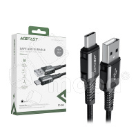 Кабель USB - Type-C Acefast C1-04 (3A, оплетка нейлон, 1.2 м) Черный