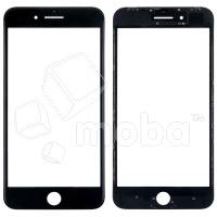 Стекло для переклейки iPhone 8 Plus в сборе с рамкой и OCA пленкой Черный - OR (Mitsubishi)