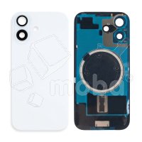 Задняя крышка для iPhone 17 (A3520) в сборе со стеклом камеры Белый (стекло, монолит, MagSafe, логотип) - Премиум