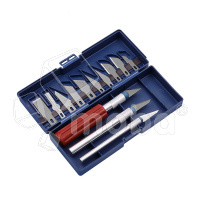 Набор скальпелей (3 рукоятки + 13 лезвий) + пластиковый бокс