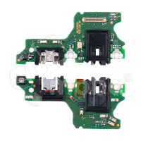 Шлейф для Huawei P40 Lite E (ART-L29) плата на системный разъем/разъем гарнитуры/микрофон - Премиум