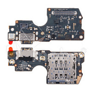 Шлейф для Xiaomi Redmi Note 14 Pro 4G (24116RACCG) плата системный разъем/разъем SIM/микрофон - Премиум