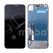 Дисплей для iPhone Xr, совместимый с корпусом iPhone 13/14/15 в сборе с тачскрином Черный - Оптима