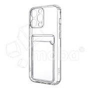 Чехол-накладка для iPhone 12 Pro Max (с защитой камеры, карманом для карт, прозрачный)