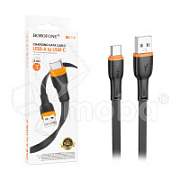 Кабель USB - Type-C Borofone BX118 (3A, плоский) Черный