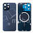 Задняя крышка для iPhone 15 Pro Max (A3106) в сборе со стеклом камеры Синий (стекло, монолит, MagSafe, логотип) - Премиум