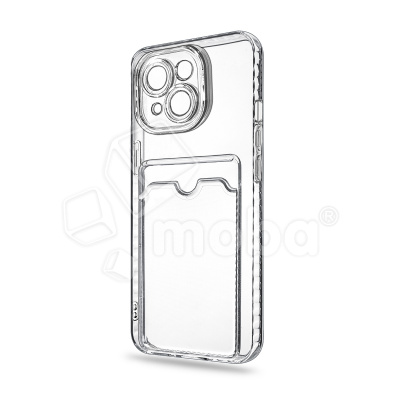 Чехол-накладка для iPhone 15 (с защитой камеры, карманом для карт, прозрачный)