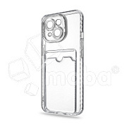 Чехол-накладка для iPhone 15 (с защитой камеры, карманом для карт, прозрачный)