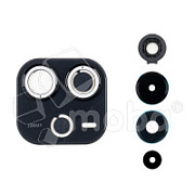 Стекло камеры для Xiaomi Redmi Note 14 4G (24117RN76O/24117RN76G ) в сборе с рамкой Черный