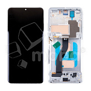 Дисплей для Samsung Galaxy S21 Ultra (G998B) модуль с рамкой Серебро - (In-Cell)