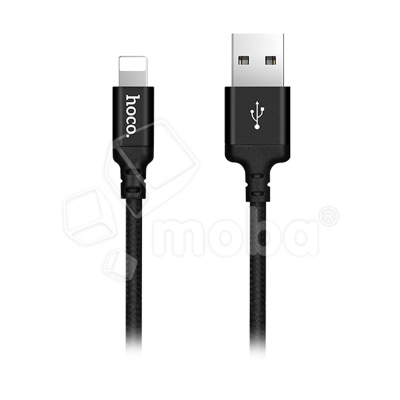 Кабель USB - Lightning Hoco X14 (2A, оплетка нейлон, 2 м) Черный